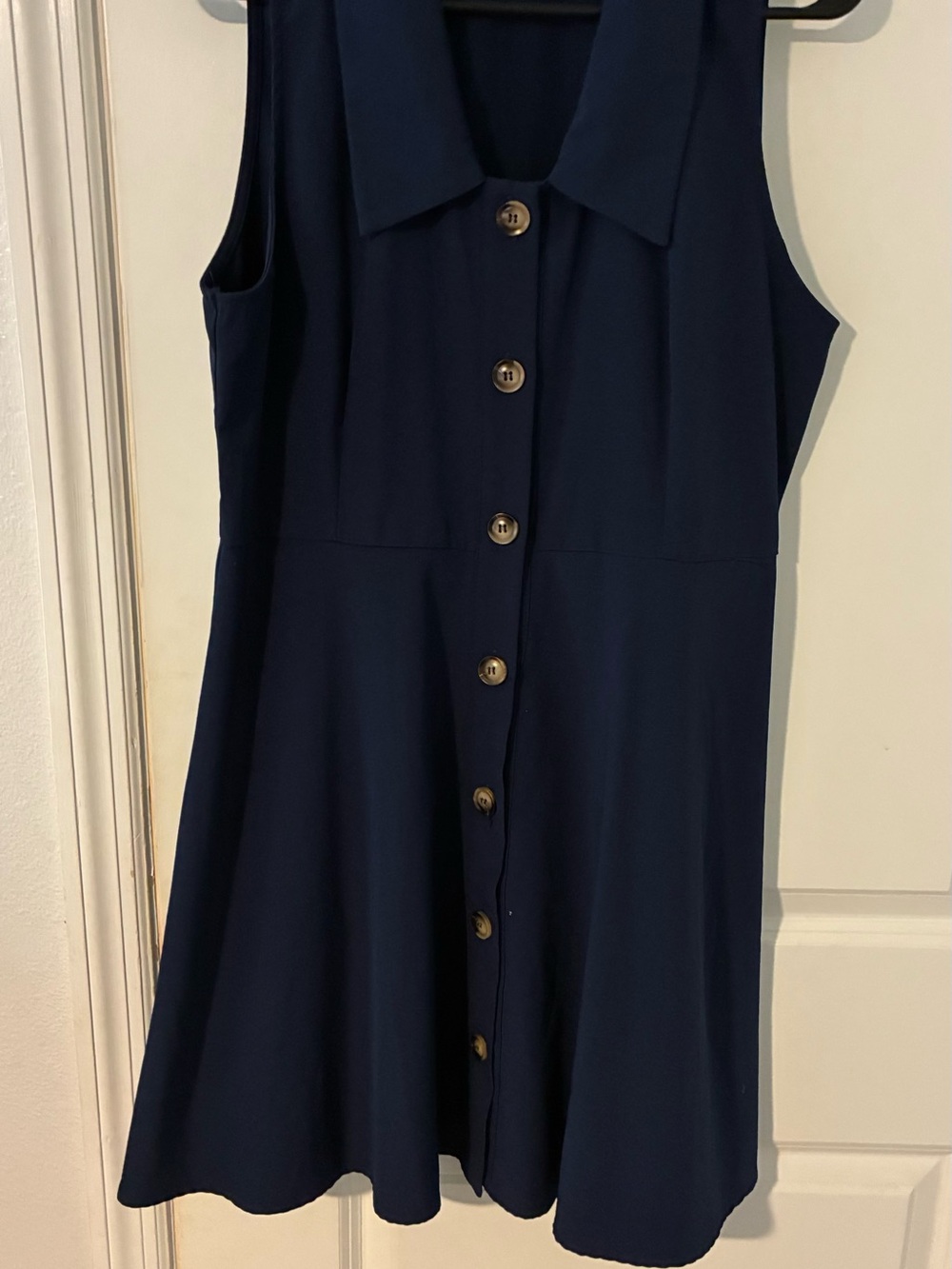 RIHOAS Navy Sleeveless Button-Front Mini Dress